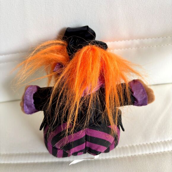 Vintage RUSS Troll Witch Orange Hair Halloween Plush Sitting 7" Plush Doll - Picture 2 of 4